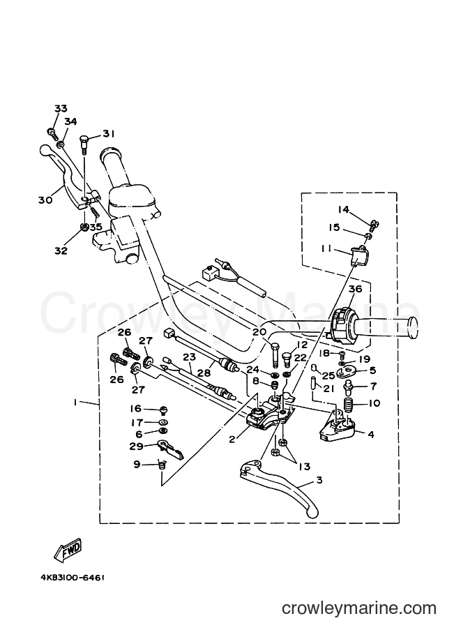2001 ATV YFM350X - YFM350X (5NF2) [010] - HANDLE SWITCH & LEVER