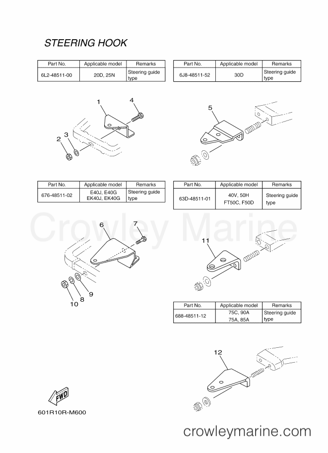 Yamaha Motors RIGGING REMOCON-2014 (601R) [010] - STEERING HOOK 1