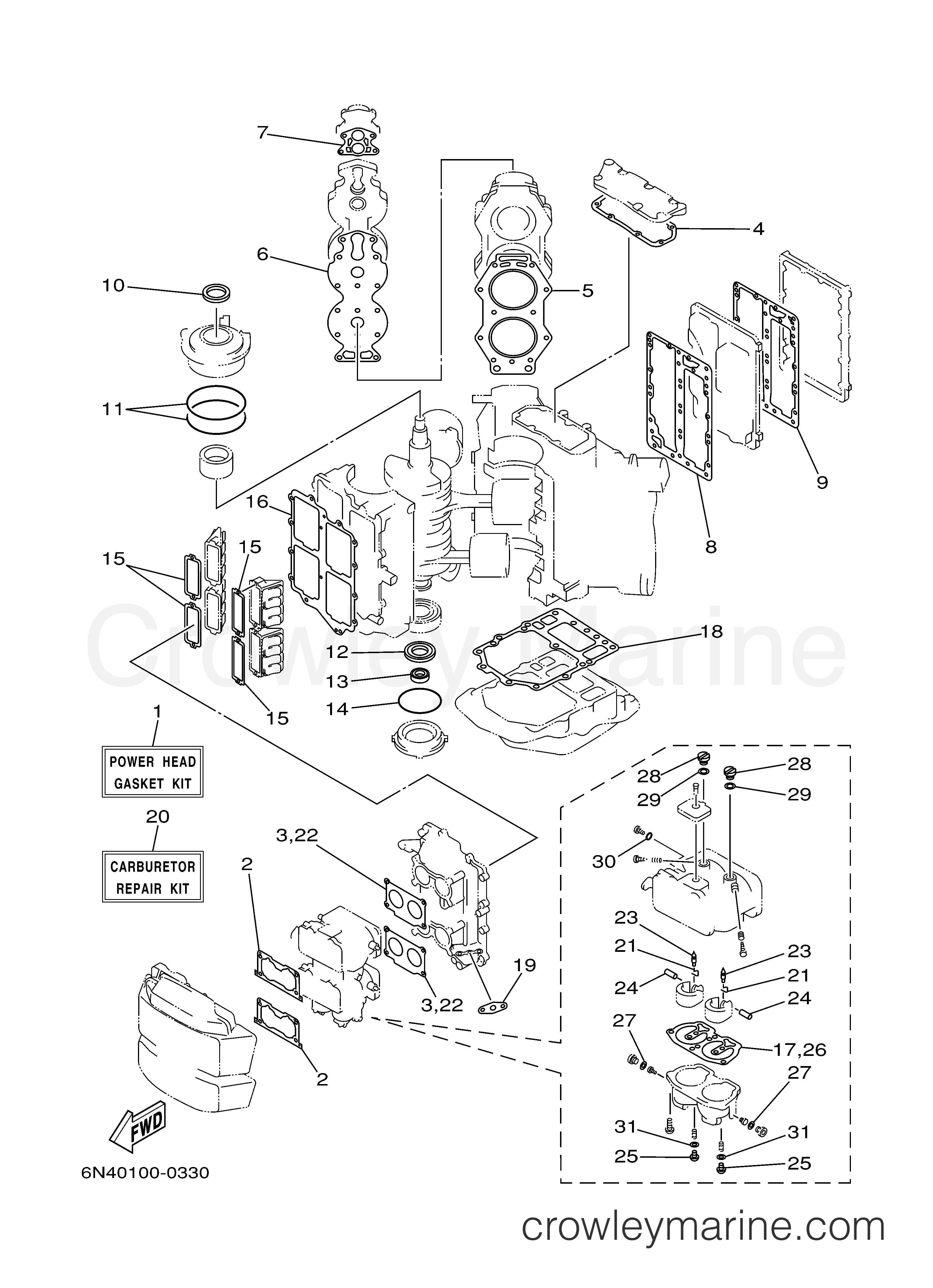 Yamaha Motors 130TLRB - REPAIR KIT 1