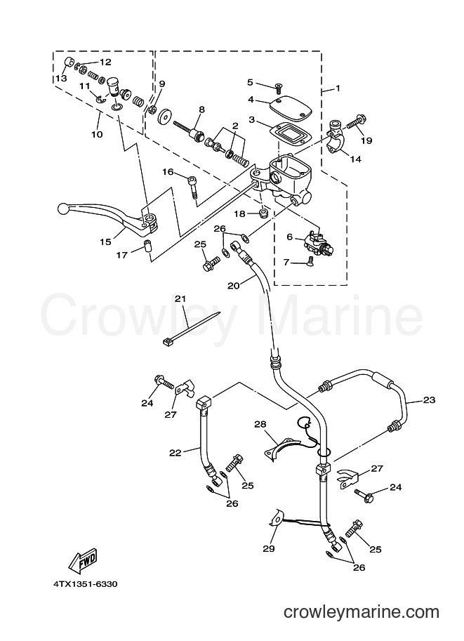 1996 Street Bike TDM850 - TDM850 (4TX1) [070] - FRONT MASTER CYLINDER