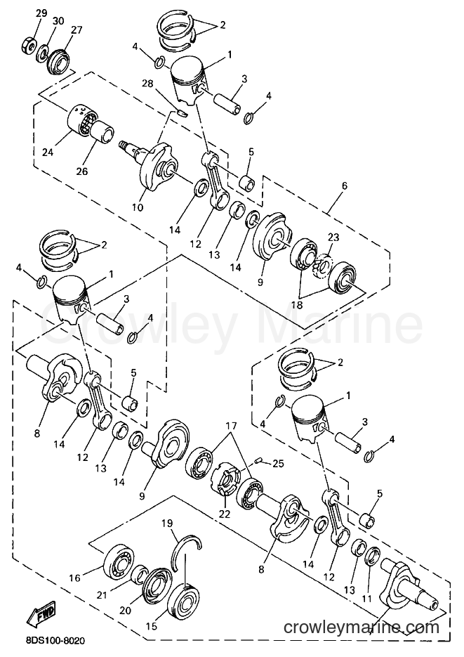 Yamaha Motors VT700 (8DM3) [030] - CRANKSHAFT & PISTON