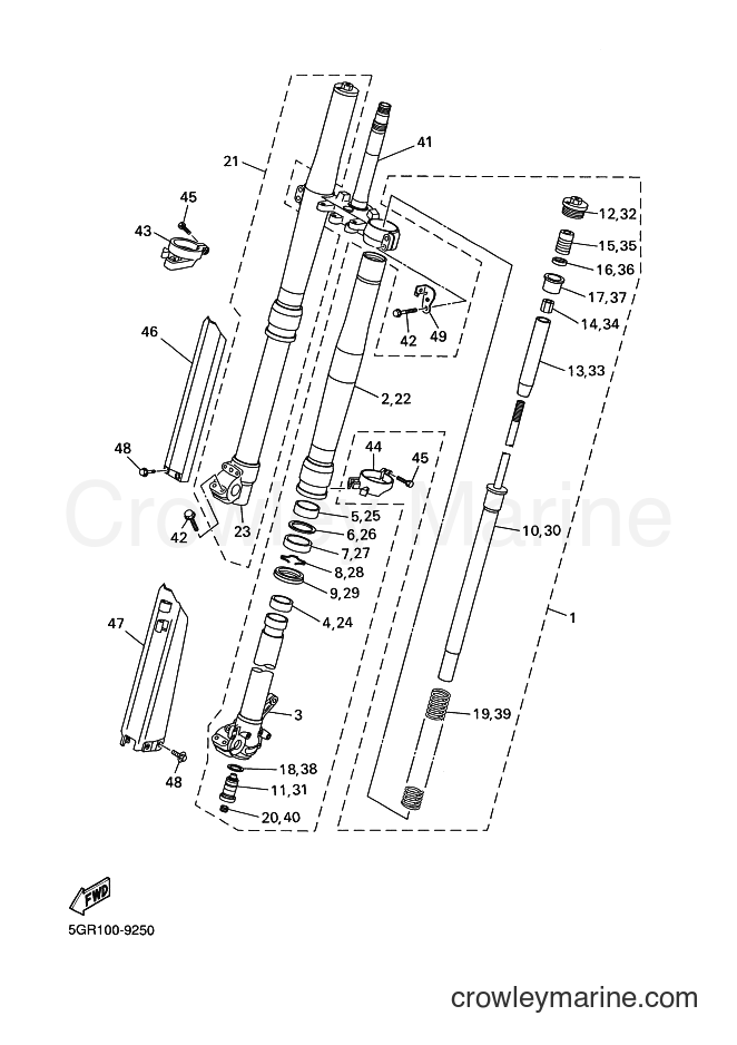 1999 Dirt Bike YZ400F - YZ400F (5GR2) [090] - FRONT FORK