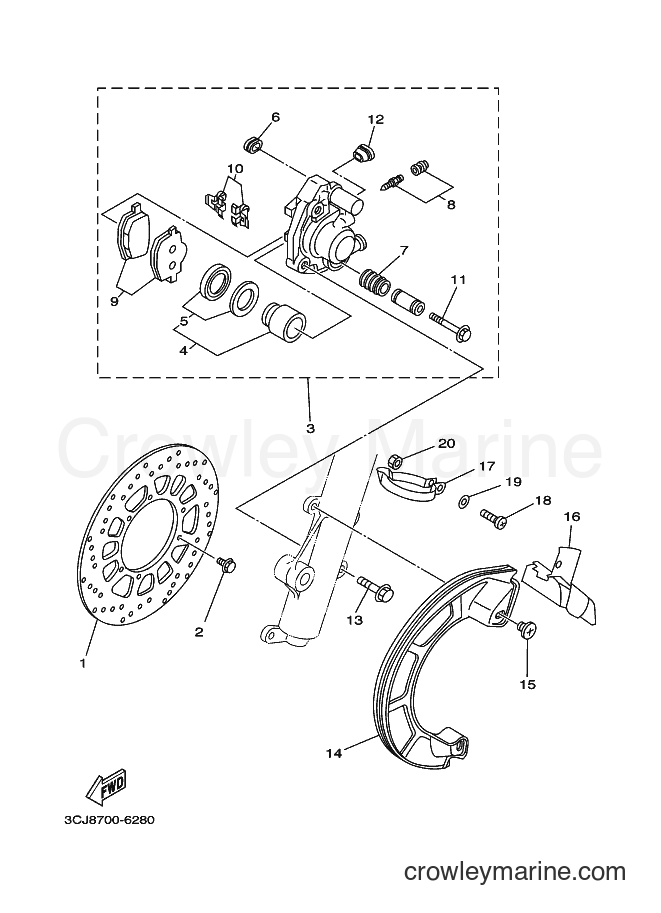 2000 Dirt Bike DT125R - DT125R (3RMJ) [080] - FRONT BRAKE CALIPER