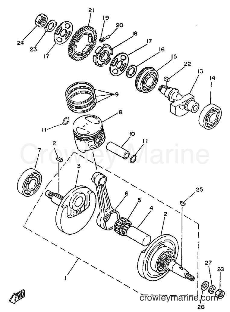 1996 Street Bike SR250 - SR250 (21L2) [99B] - CRANKSHAFT & PISTON