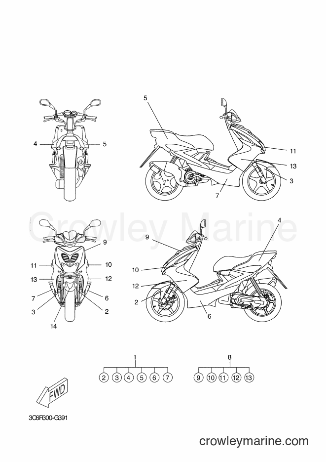 2008 Scooter YQ50L - YQ50L (3C6R) [100] - GRAPHIC & EMBLEM