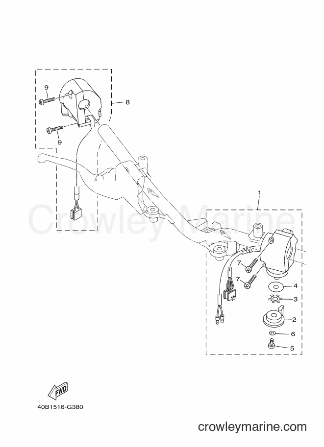 Yamaha Motors T110C (40B1) [010] - HANDLE SWITCH & LEVER