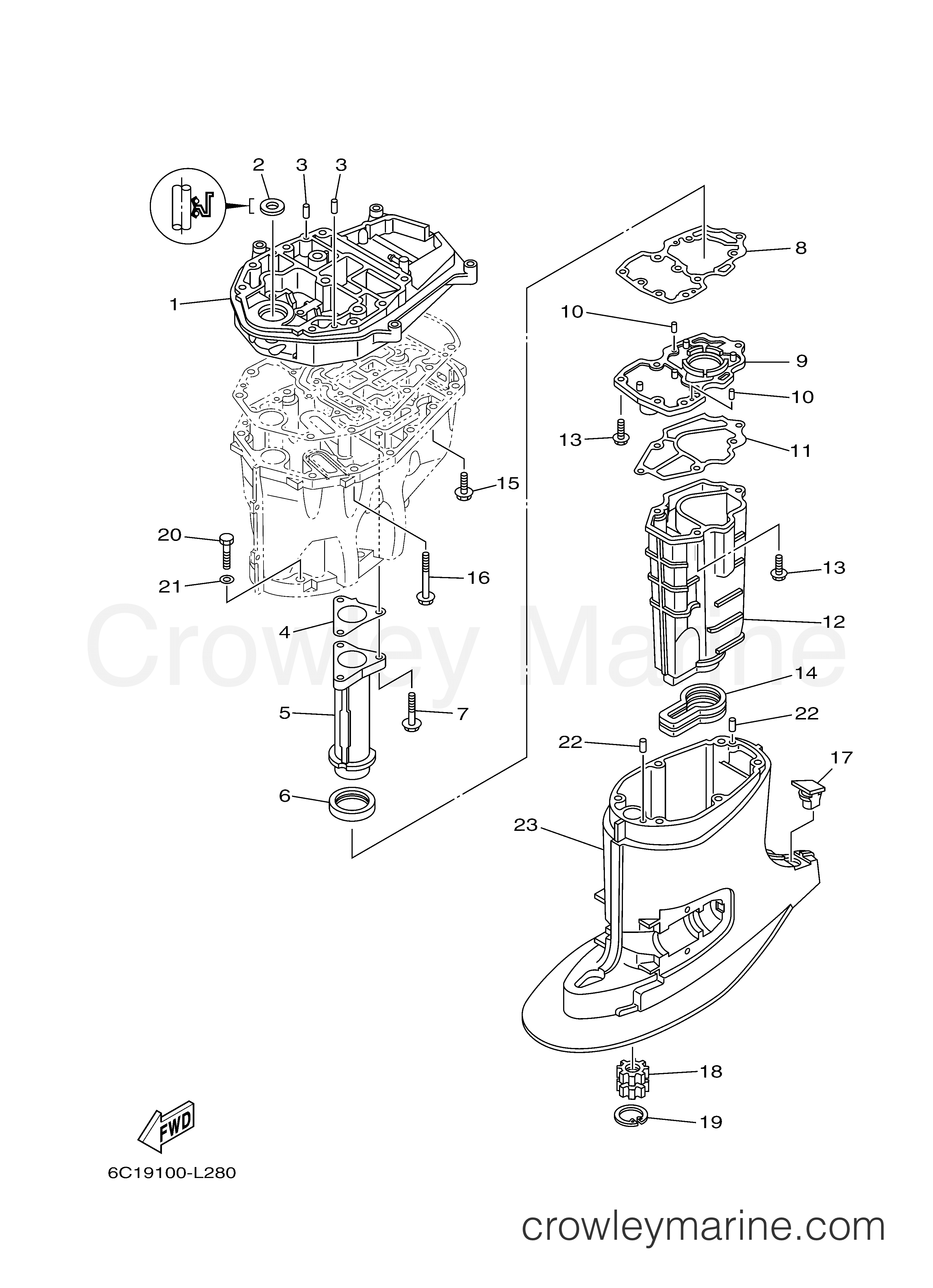 Yamaha Motors F50LB - UPPER CASING