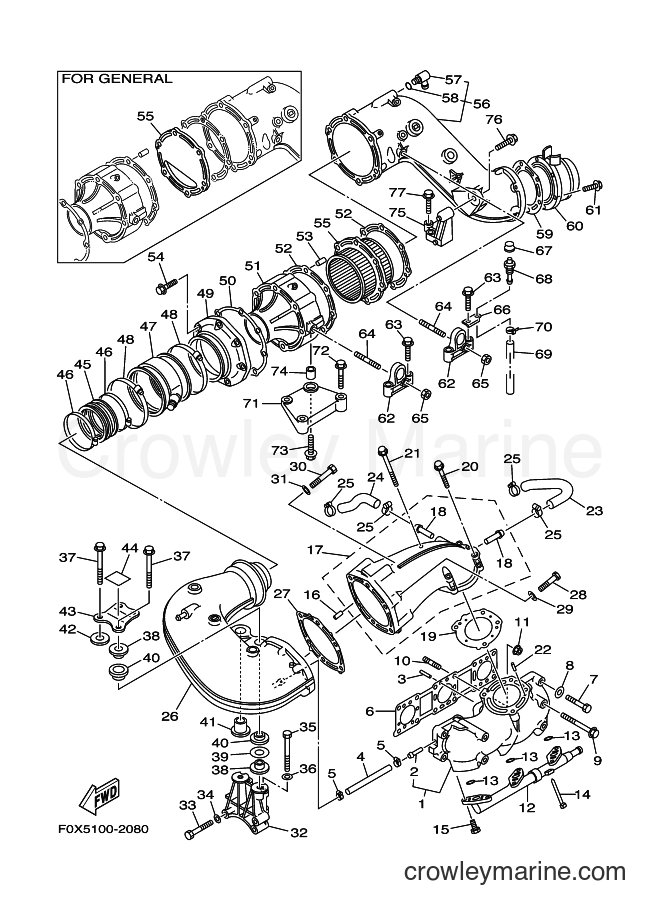 Yamaha Motors JET FOR GP1200 (67XF) [01A] - EXHAUST 1