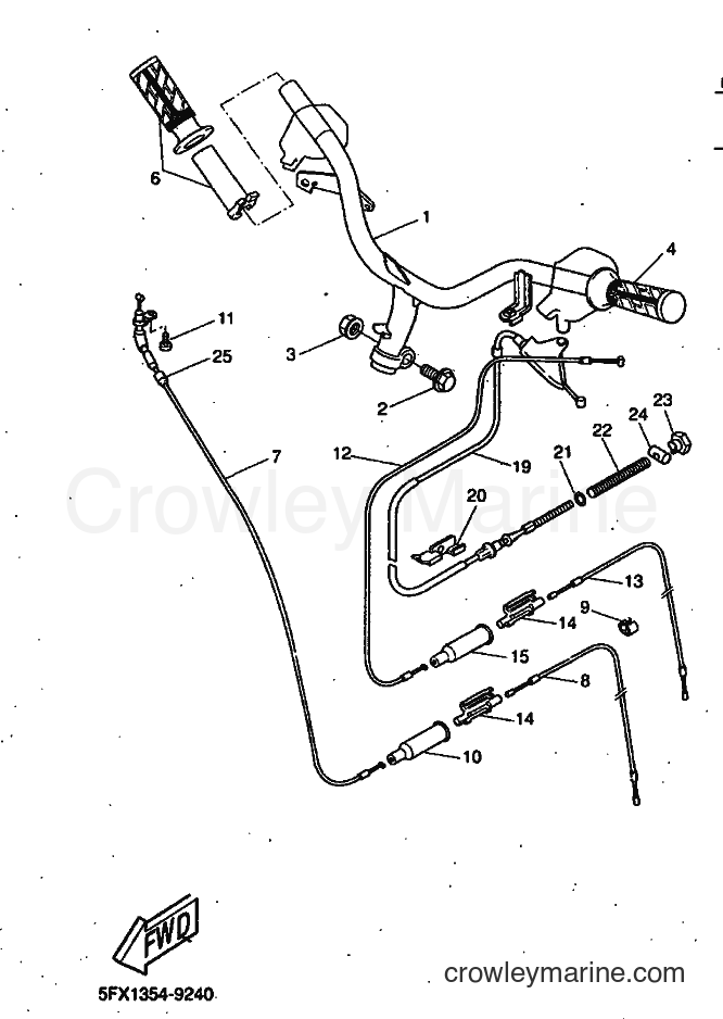 1999 Scooter CW50RS - CW50RS (5FX9) [999] - STEERING CABLE FOR DISK BRAKE