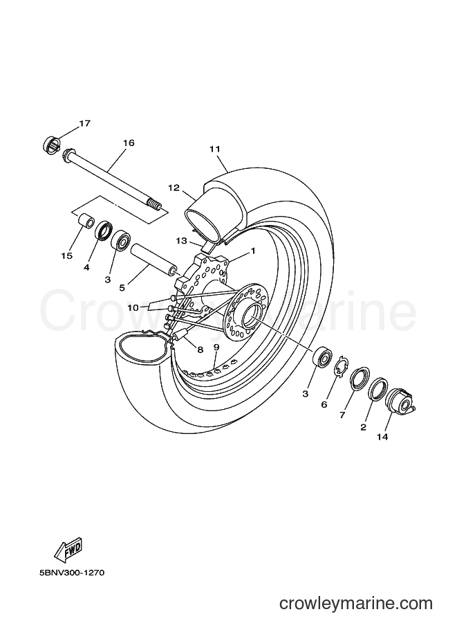 Yamaha Motors XVS650A (5SC6) [020] - FRONT WHEEL