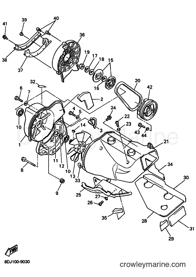 2000 Snowmobile PZ500 - PZ500 (8DJ2) [030] - AIR SHROUD & FAN