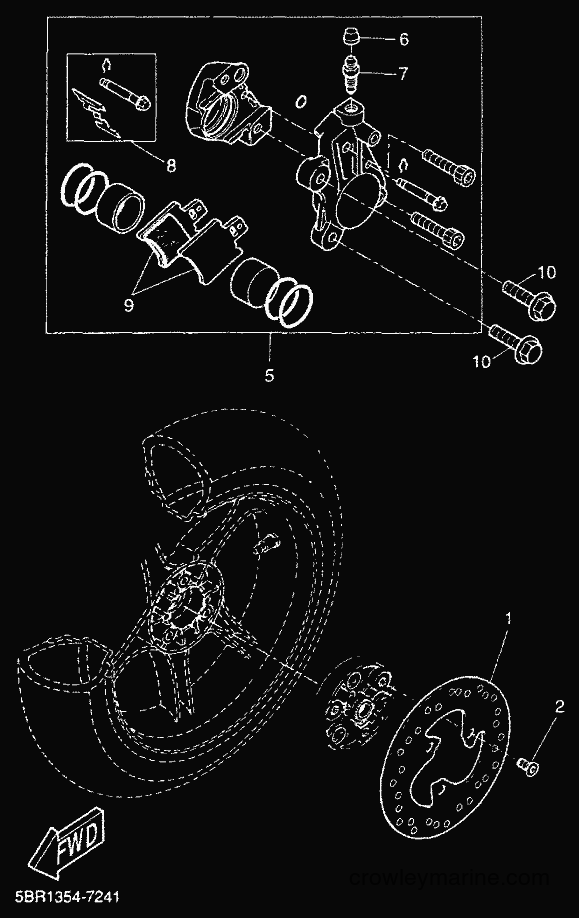 1999 Scooter YQ50L - YQ50L (5KL3) [010] - REAR BRAKE CALIPER