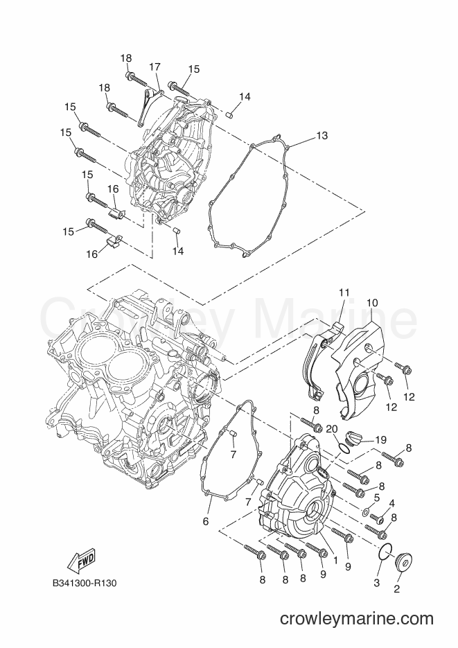 2016 Sport Bike XSR700 - XSR700 (B344) [030] - CRANKCASE COVER 1