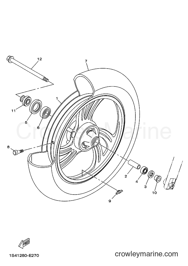 2007 Street Bike YBR250 - YBR250 (5D11) [010] - FRONT WHEEL