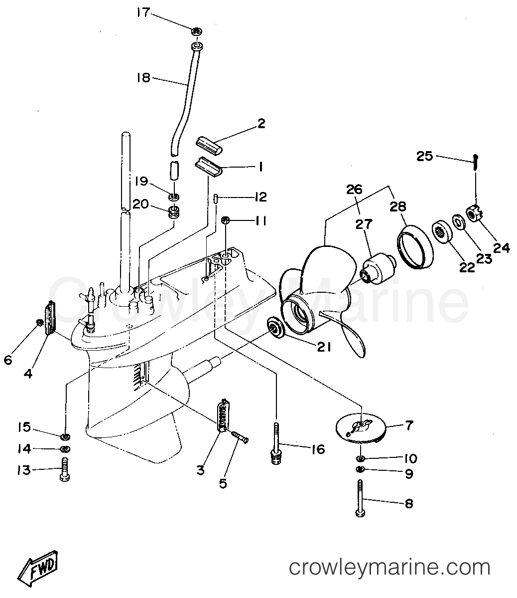 Yamaha Motors 50ESRS - LOWER CASING DRIVE 2