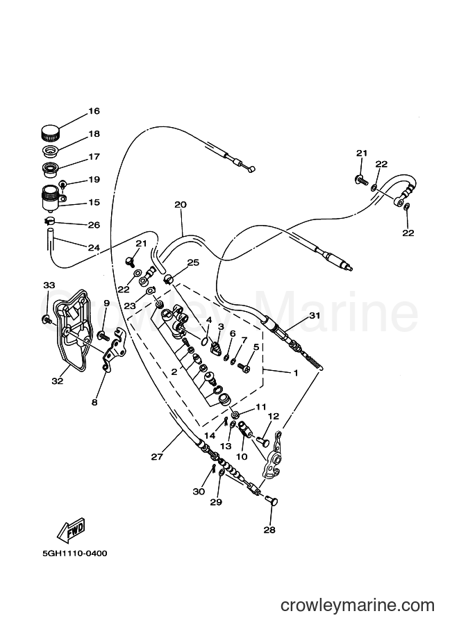 Yamaha Motors YFM400A (5HA3) [010] - REAR MASTER CYLINDER