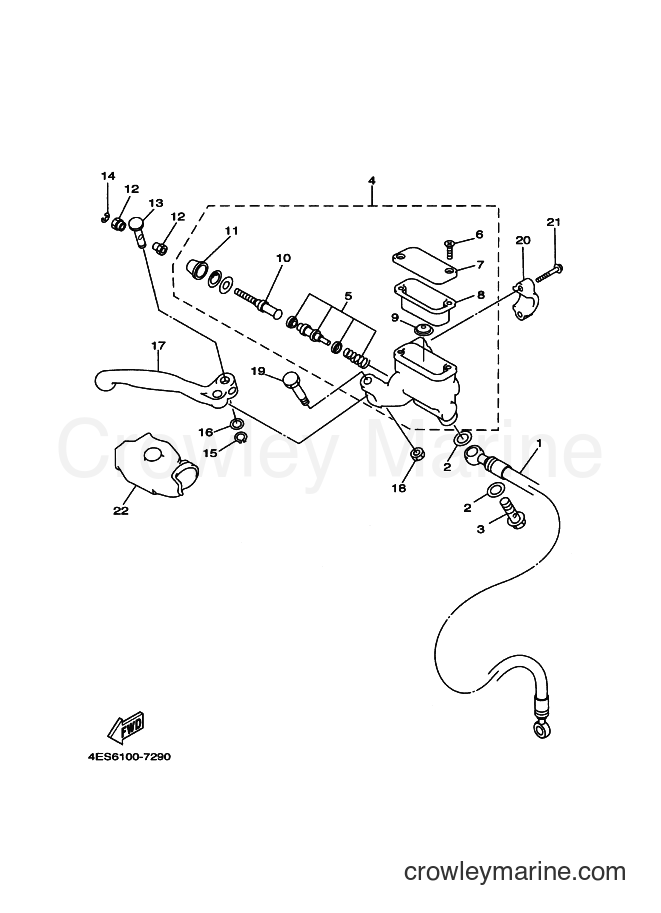 1998 Dirt Bike YZ80LW - YZ80LW (4LB9) [050] - FRONT MASTER CYLINDER