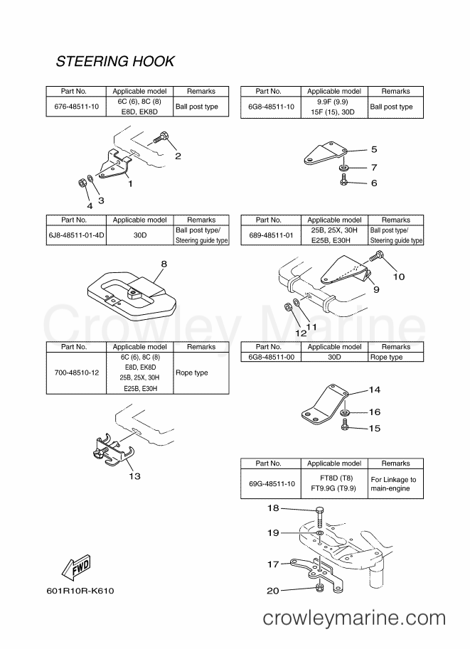 Yamaha Motors RIGGING REMOCON-2011 (601R) [010] - STEERING HOOK 3