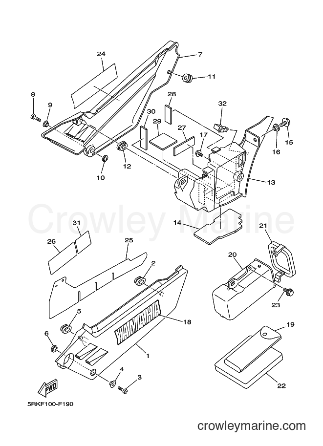 2007 Dirt Bike XT225 - XT225 (5RKH) [010] - SIDE COVER