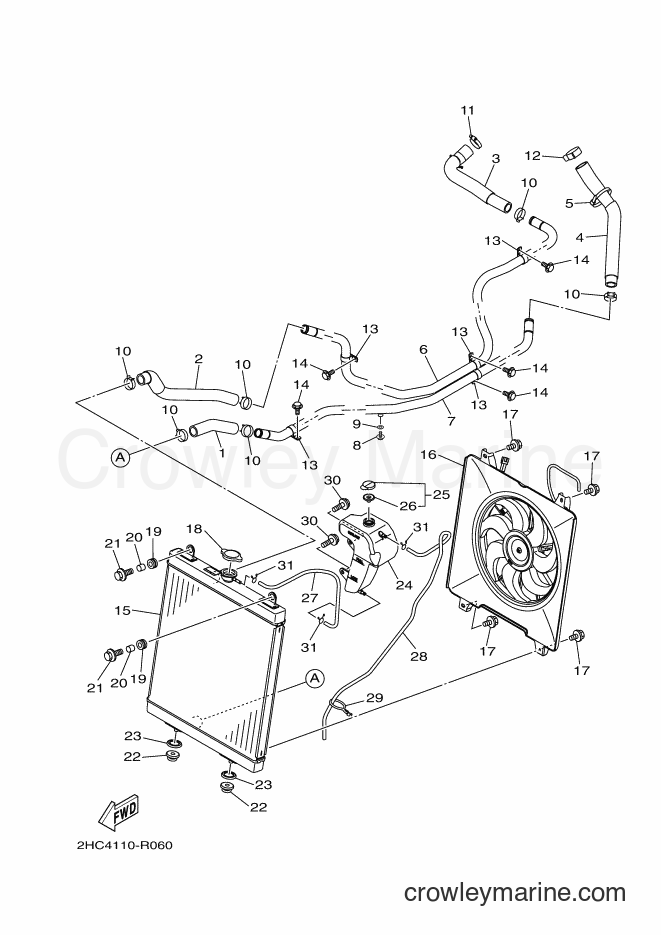 2016 ATV YXZ1000ES - YXZ1000ES (2HC8) [010] - RADIATOR & HOSE