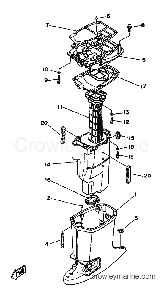 Yamaha Motors 70B (6H3) [999] - UPPER CASING