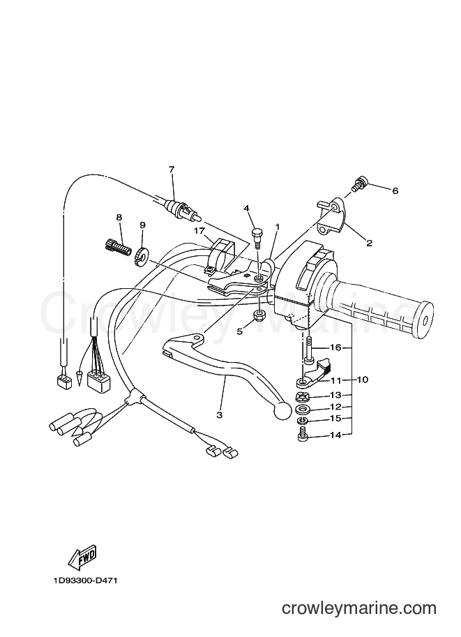 Yamaha Motors YFM450FWAN (1D9D) [010] - HANDLE SWITCH & LEVER