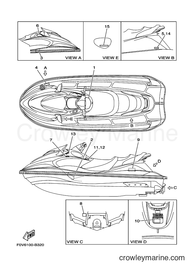 Yamaha Motors XA1200A-B (F0V7) [010] - IMPORTANT LABELS 2