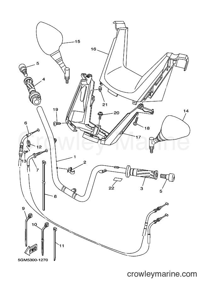 Yamaha Motors YP250A (5GM5) [010] - STEERING HANDLE & CABLE