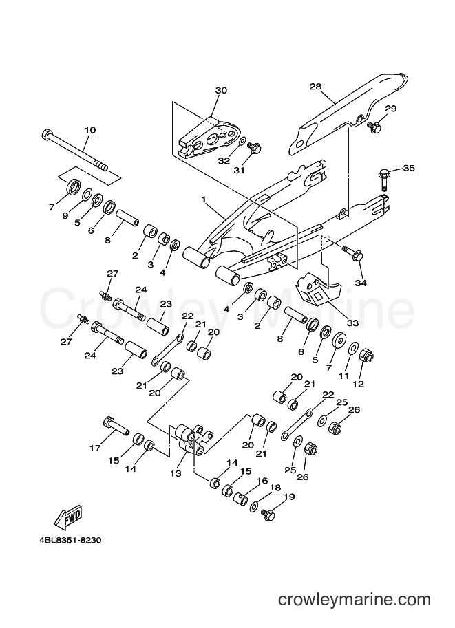 2000 Dirt Bike DT125R - DT125R (4DJA) [020] - REAR ARM