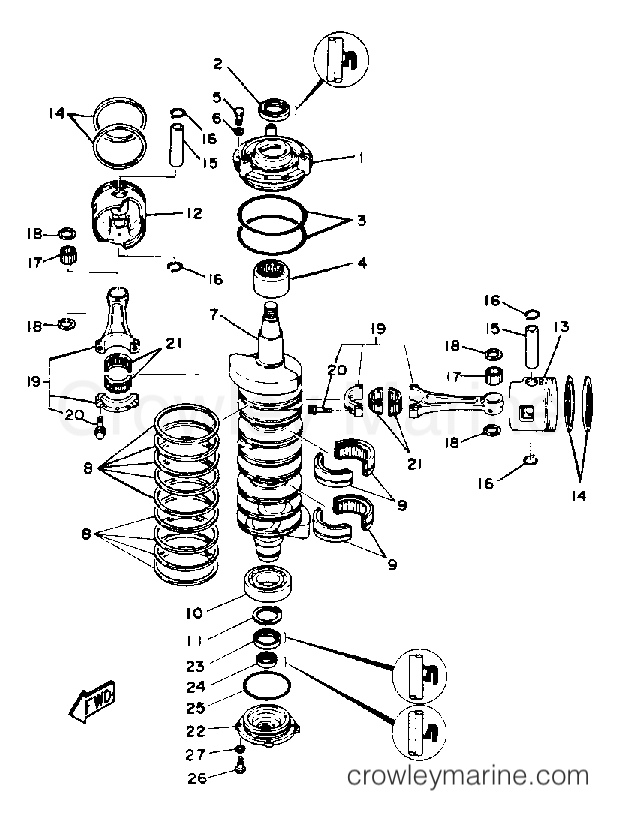 Yamaha Motors PROV150J - CRANK PISTON