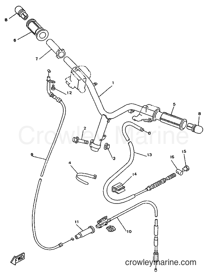 1996 Scooter YA50R - YA50R (4SJ3) [999] - STEERING HANDLE & CABLE