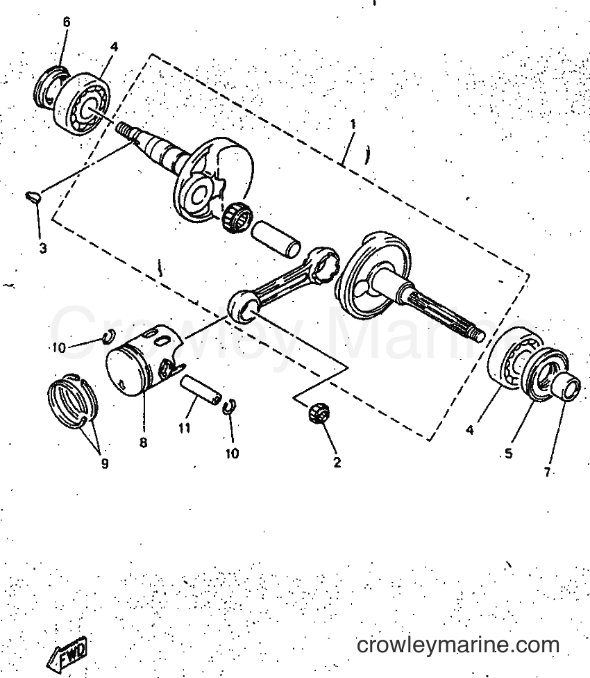 1997 Scooter YN50 - YN50 (5BX1) [010] - CRANKSHAFT & PISTON