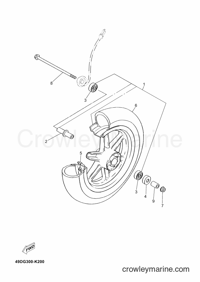 Yamaha Motors CS50M (49DE) [010] - FRONT WHEEL