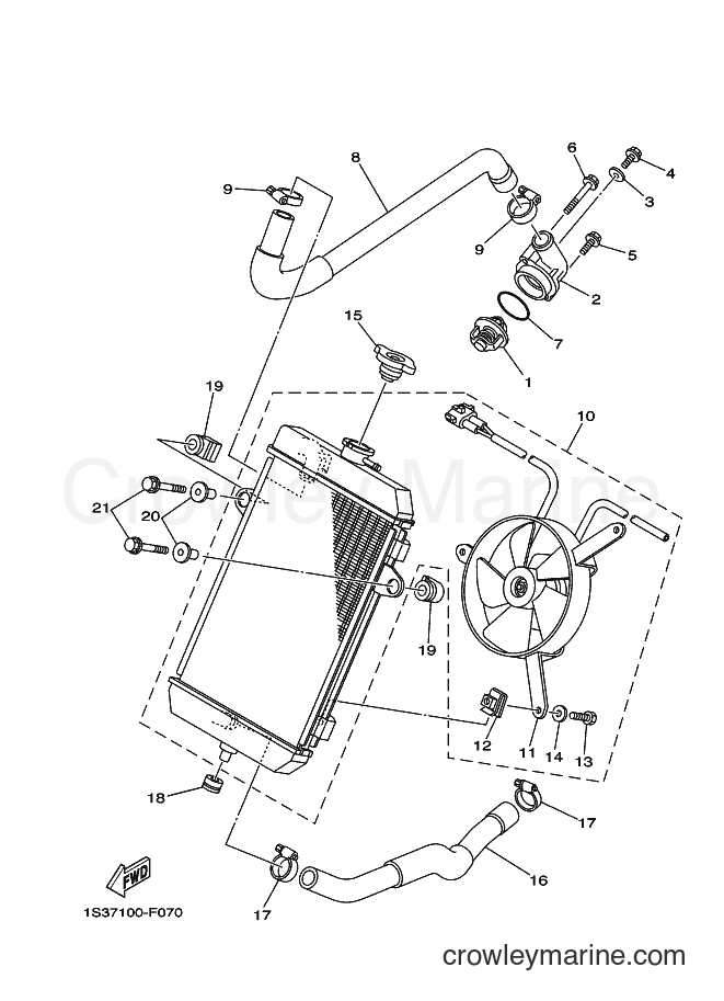 2012 ATV YFM700R - YFM700R (1ASH) [010] - RADIATOR & HOSE