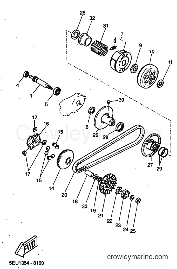 1999 Scooter YH50 - YH50 (5FV1) [010] - CLUTCH