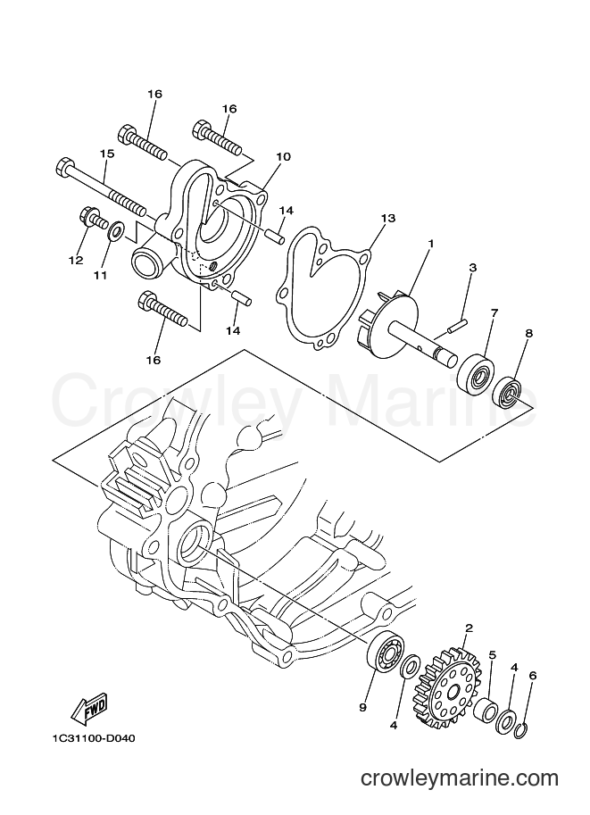 2005 Dirt Bike YZ125 - YZ125 (1C32) [010] - WATER PUMP