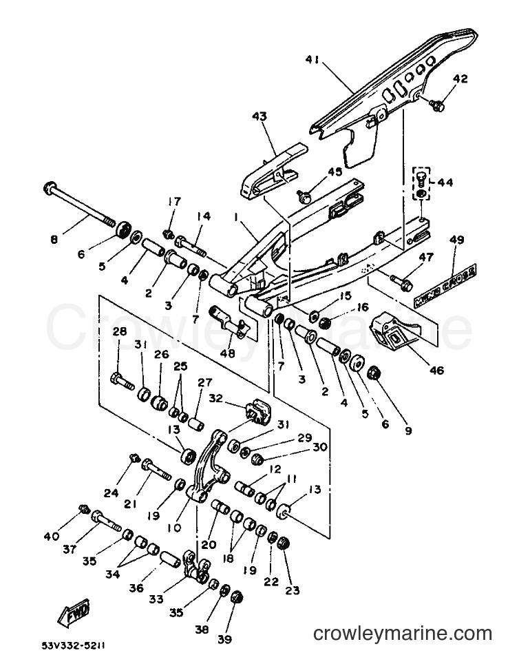 1987 Scooter DT80LC - DT80LC (2RA) [999] - REAR ARM