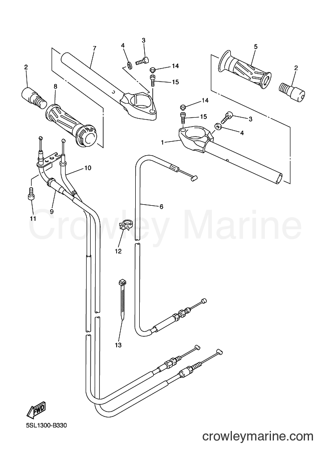 2003 Sport Bike YZF-R6 - YZF-R6 (5SL1) [040] - STEERING HANDLE & CABLE