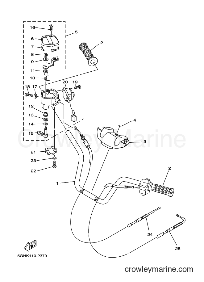 2003 ATV YFM400FWA - YFM400FWA (5GHS) [010] - STEERING HANDLE & CABLE