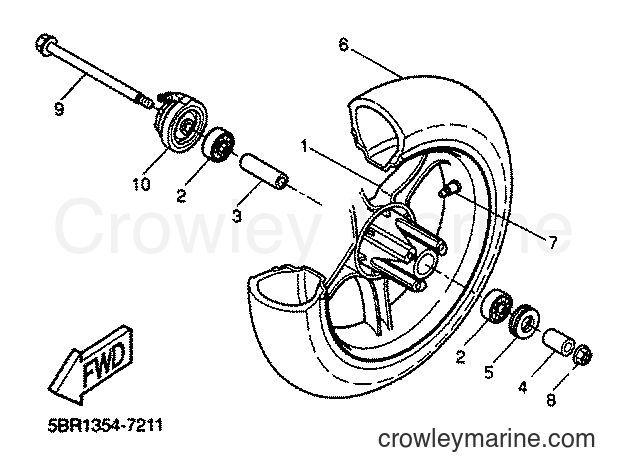 2001 Scooter YQ50 - YQ50 (5KH9) [010] - FRONT WHEEL