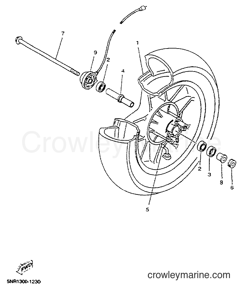 2001 Scooter YP150D - YP150D (5NS1) [010] - FRONT WHEEL