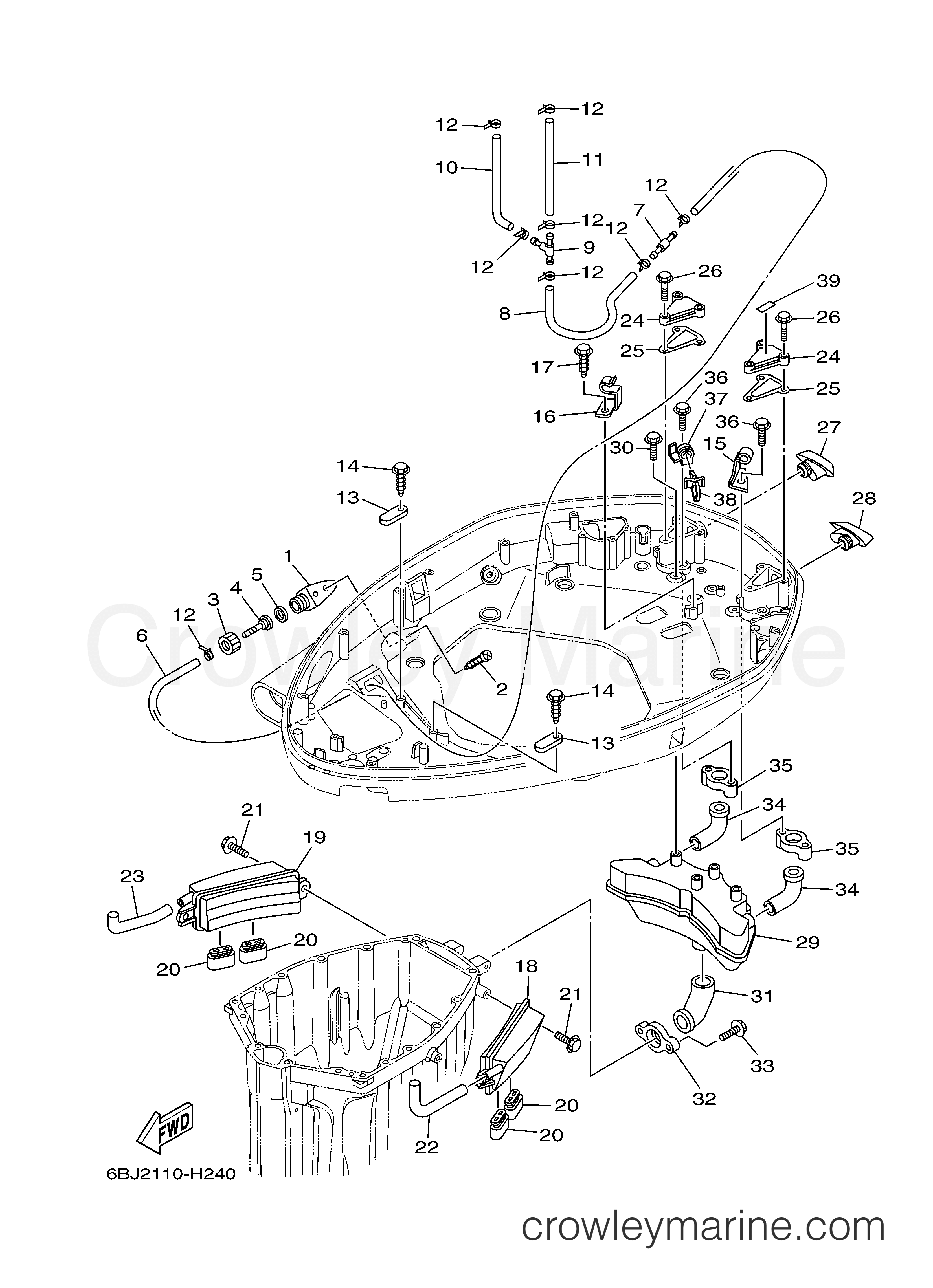 Yamaha Motors F350TUR - BOTTOM COWLING 2