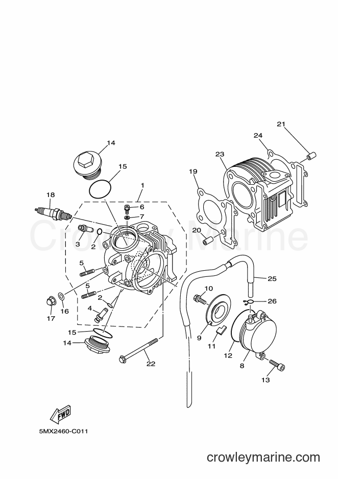 2005 Scooter AT115C - AT115C (5MX6) [010] - CYLINDER