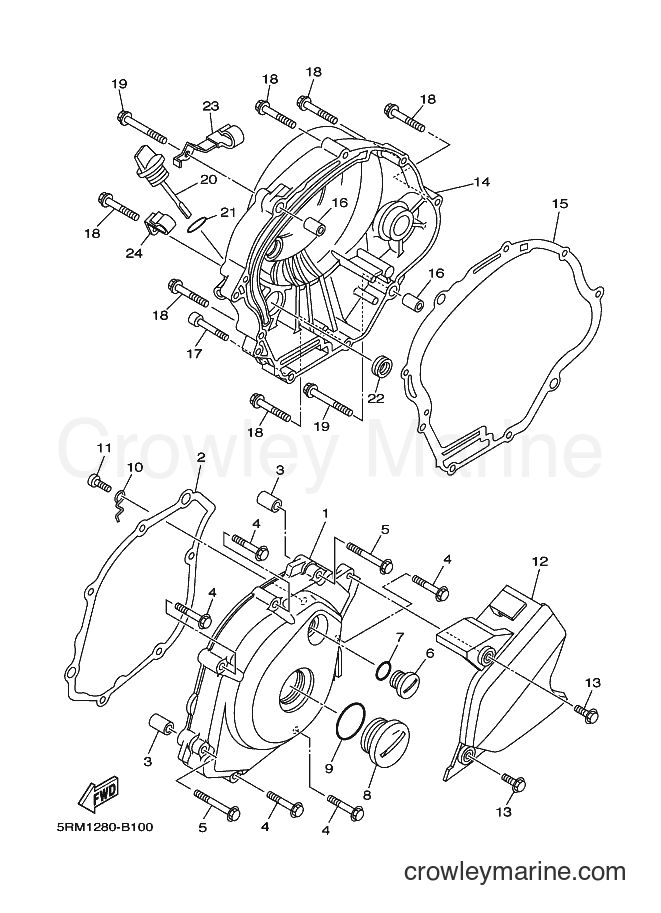 2004 Dirt Bike XTZ125E - XTZ125E (5YM3) [010] - CRANKCASE COVER 1