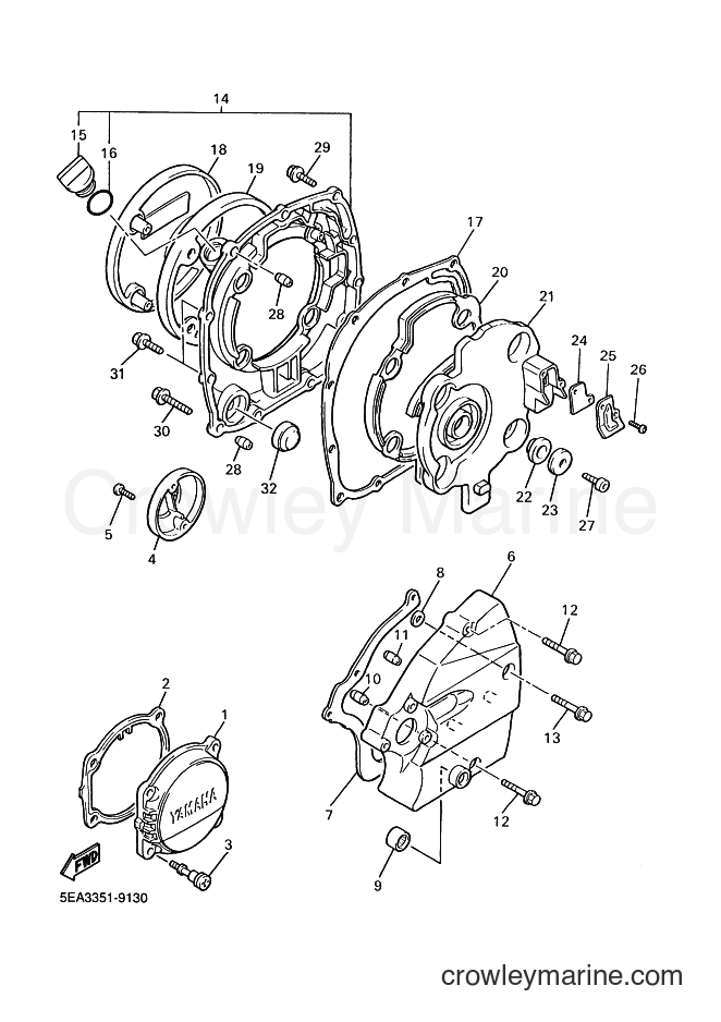 Yamaha Motors XJR1300 (5EAB) [020] - CRANKCASE COVER 1