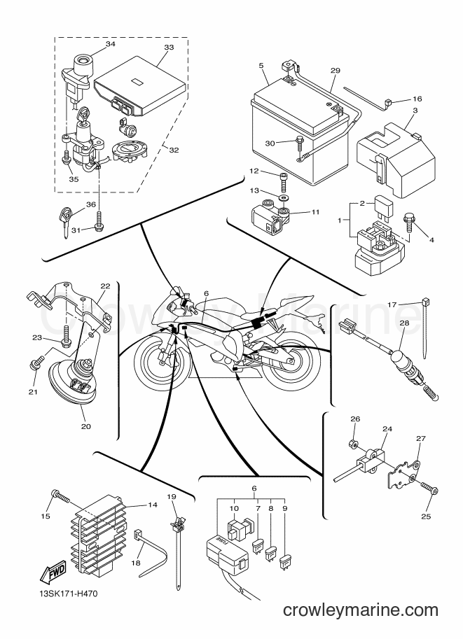2009 Sport Bike YZF-R6 - YZF-R6 (13SK) [010] - ELECTRICAL 2