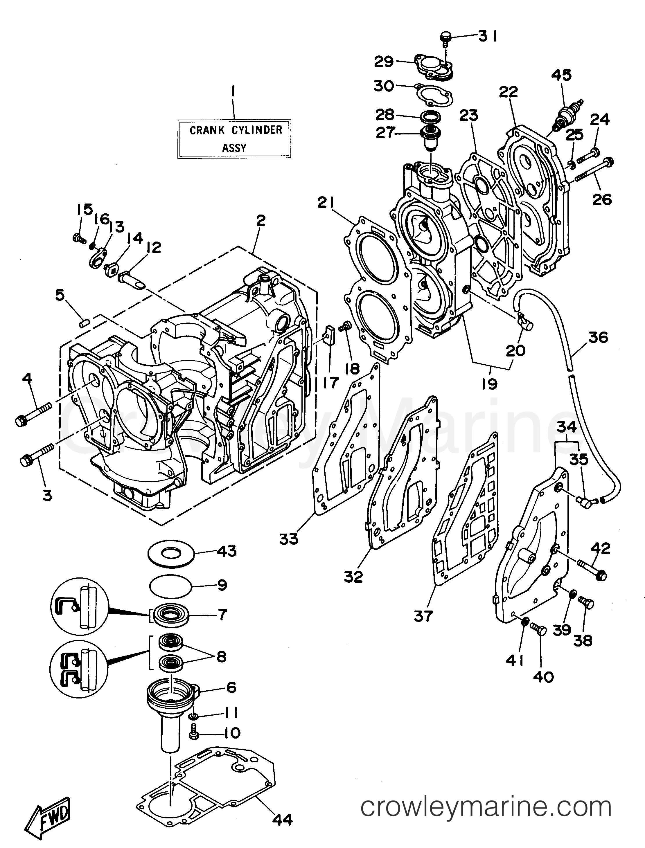 Yamaha Motors C30ELRU - CYLINDER CRANKCASE