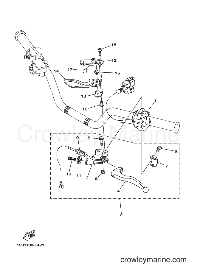 Yamaha Motors YFM700R (1ASJ) [010] - HANDLE SWITCH & LEVER