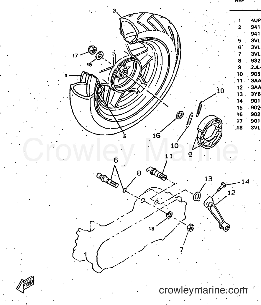 1997 Scooter CW50RSP - CW50RSP (4UR7) [99A] - REAR WHEEL