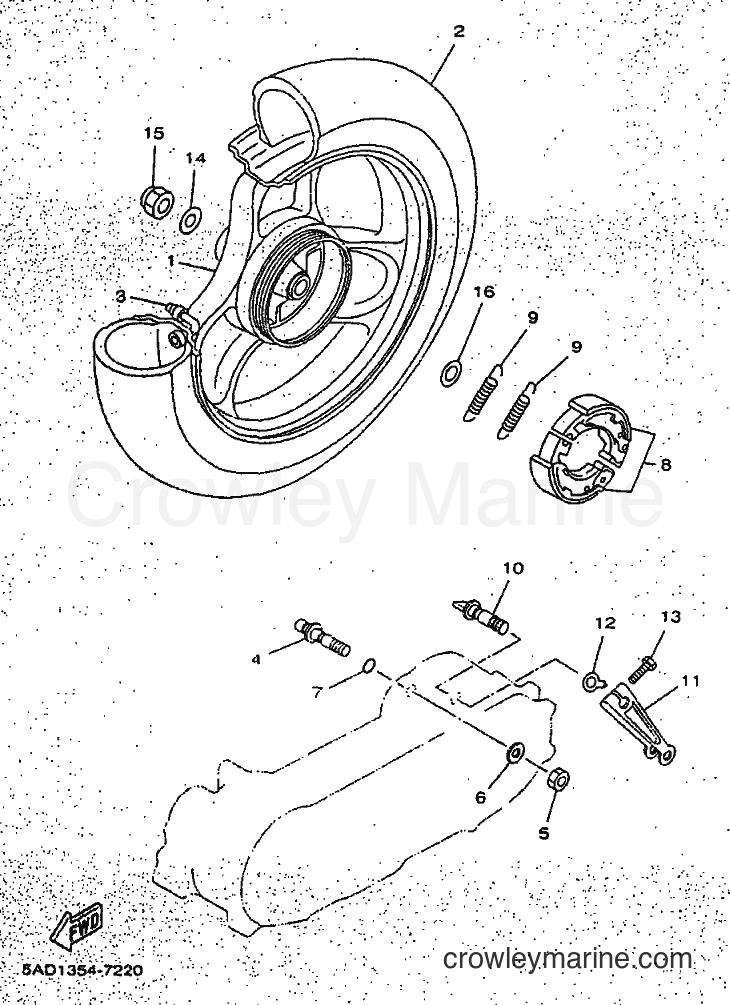 1997 Scooter YN50 - YN50 (5BX1) [010] - REAR WHEEL